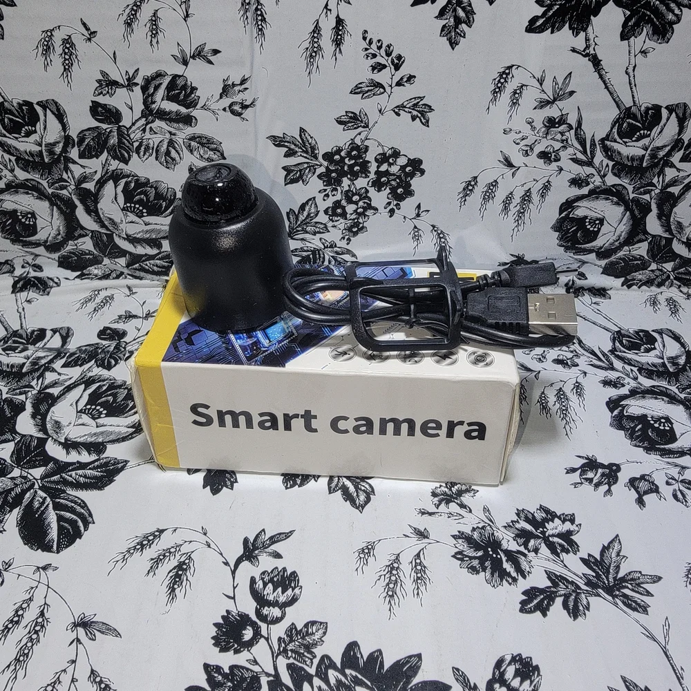 Black WiFi Camera with USB Cable